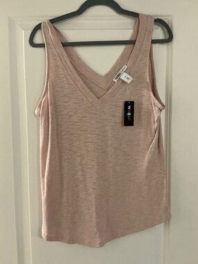White House Black Market blush tank blouse medium NWT